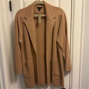 J. Crew Camel Open Front Cardigan (Sweater Blazer 100% Merino Wool) NWT~Size XL